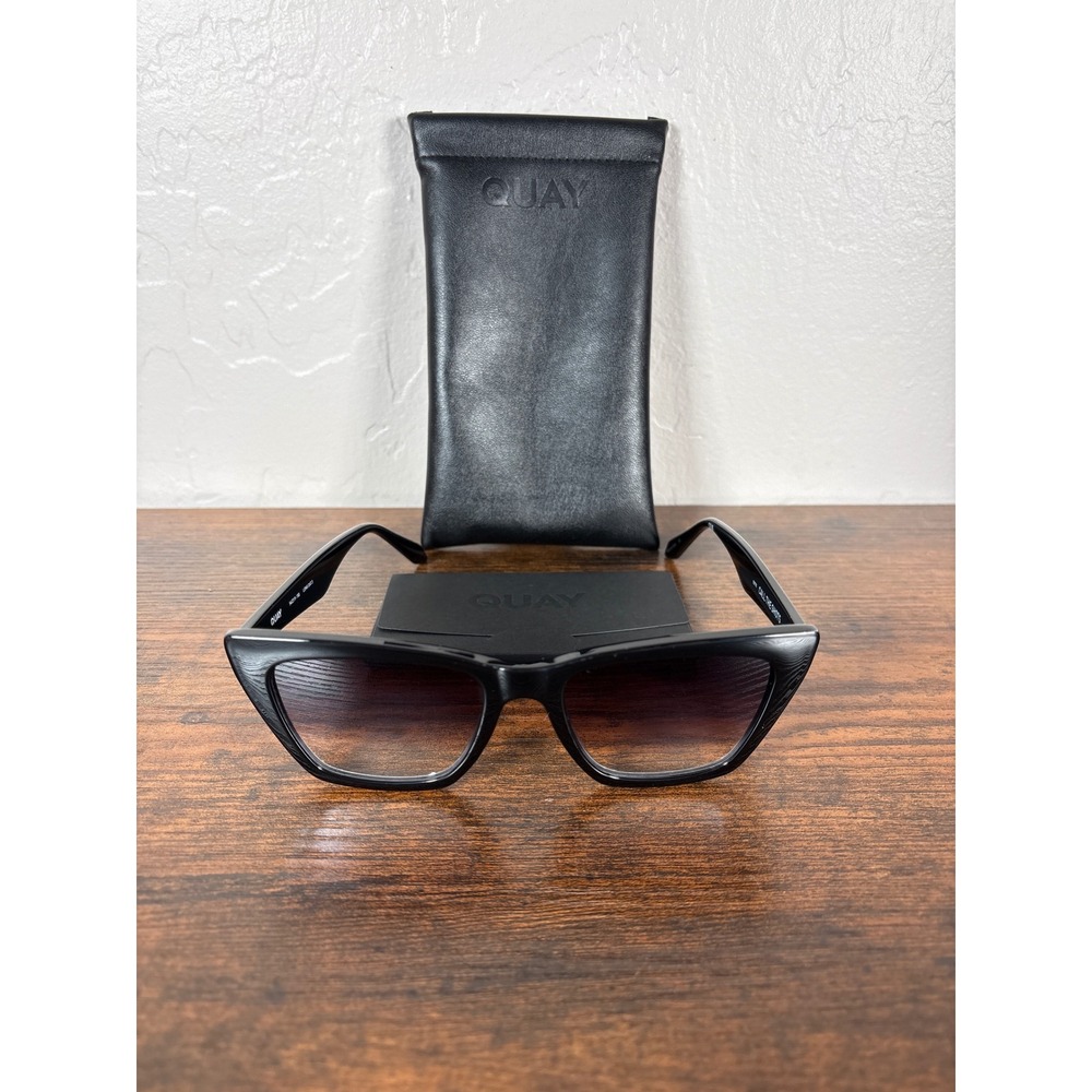 Quay Australia Call The Shots Black Gradient Cat Eye Sunglasses 55770 Unisex